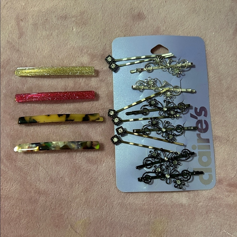 Bundle of bobby pins and barrettes